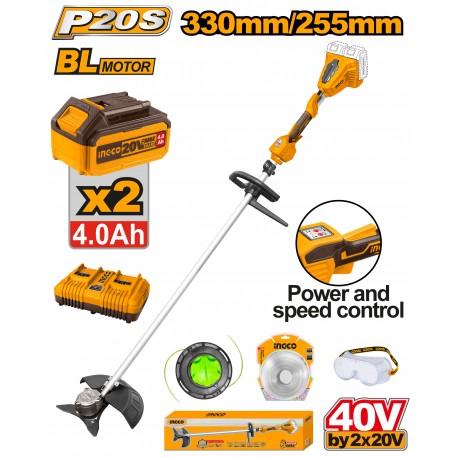 DECESPUGLIATORE 40V CON 2 BATTERIE 4,0AH
